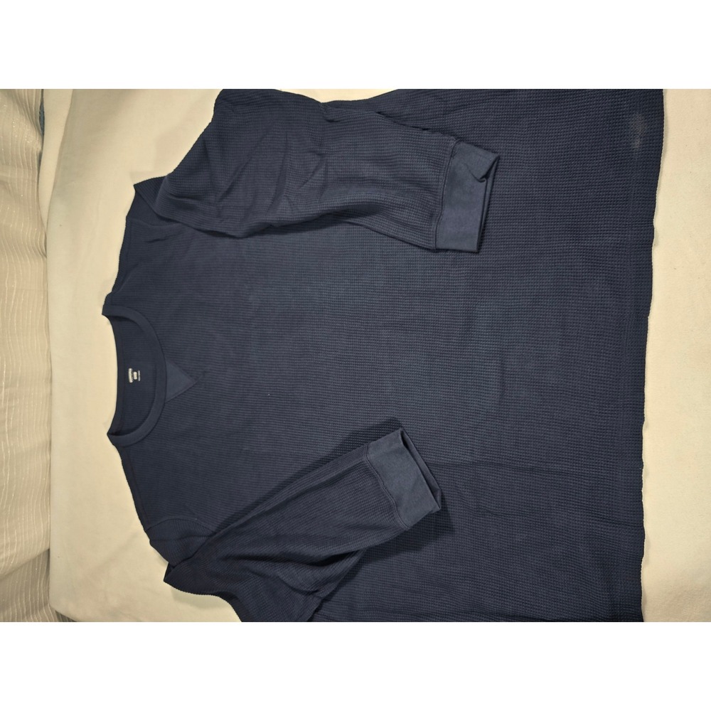 Sonoma Goods for Life Mens Thermal Shirt Navy Blue Waffle Knit Long Sleeve 5XB